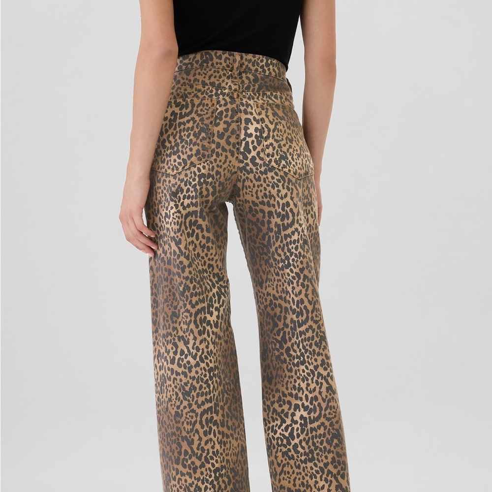 NWT GAP Leopard Print Baggy Mid Rise Denim Sz USW 35/20 Reg length. SOLD OUT - Picture 5 of 12